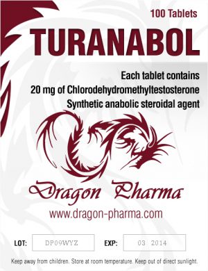 Turinabol (4-Chlorodehydromethyltestosterone) 100 Tabs (20 mg/tab) by Dragon Pharma