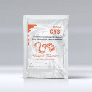 Clenbuterol hydrochloride (Clen), Liothyronine (T3), Yohimbine 100 pills by Dragon Pharma